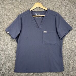 Figs Catarina Scrub Top Women's Medium Blue Nurse Short Sleeve FW1000